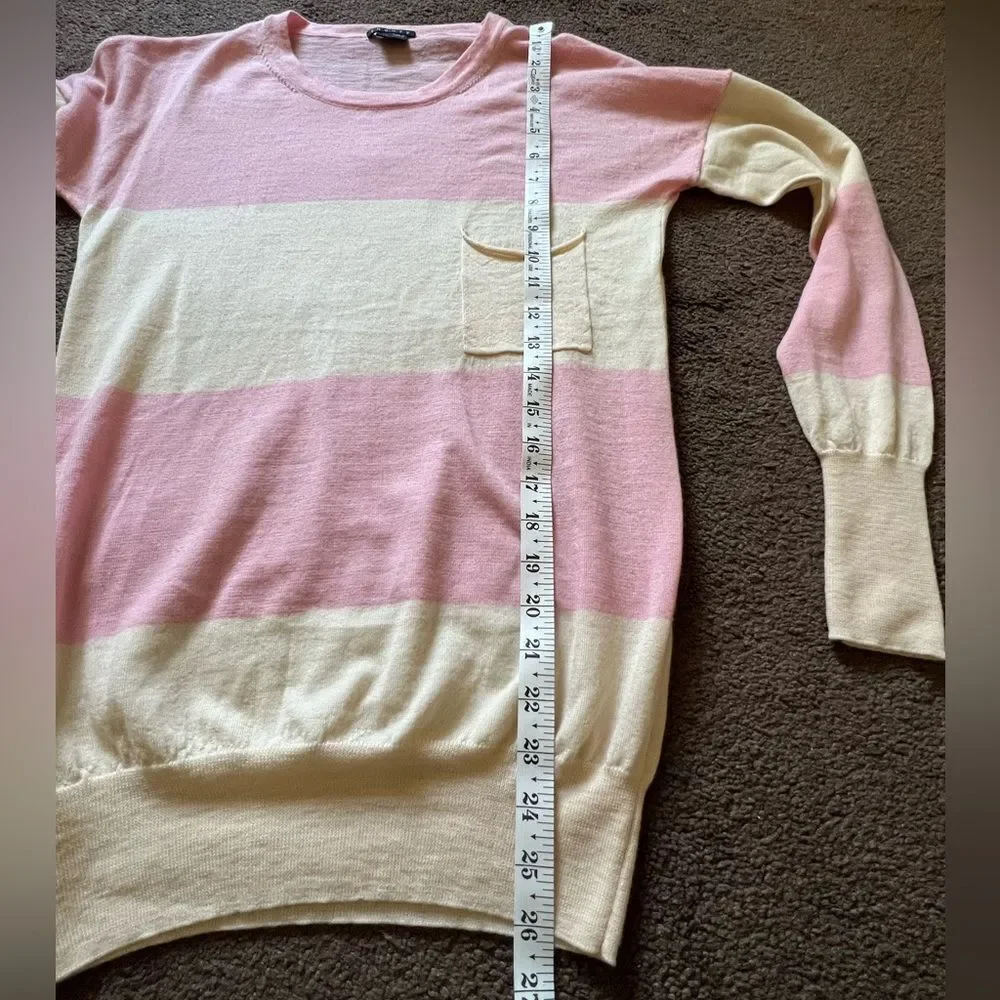 Theory 100% Wool Striped Pocket Sweater